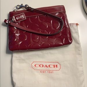 Coach embossed wristlet